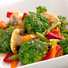 Asian Vegetable Stir Fry Infused with Green Tea and Ginger