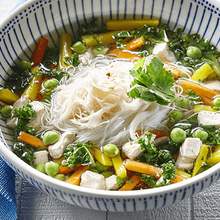 Thai Chicken and Kalebanzo Vegetable Soup