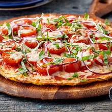 Tomato and Basil Pizza with Cauliflower Crust