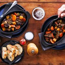 Beef stew with root vegetables and beer