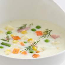 Five-Vegetable Chowder with Cooked Ham