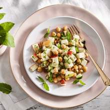 Chickpea, apple, and pecan salad
