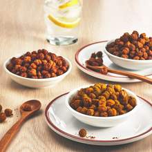Roasted chickpeas and a variety of seasoning combinations