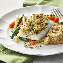 Parmesan Breaded Haddock with Orange and Basil Vegetables
